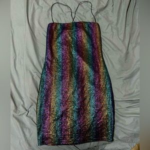 Rainbow Disco Bodycon Dress